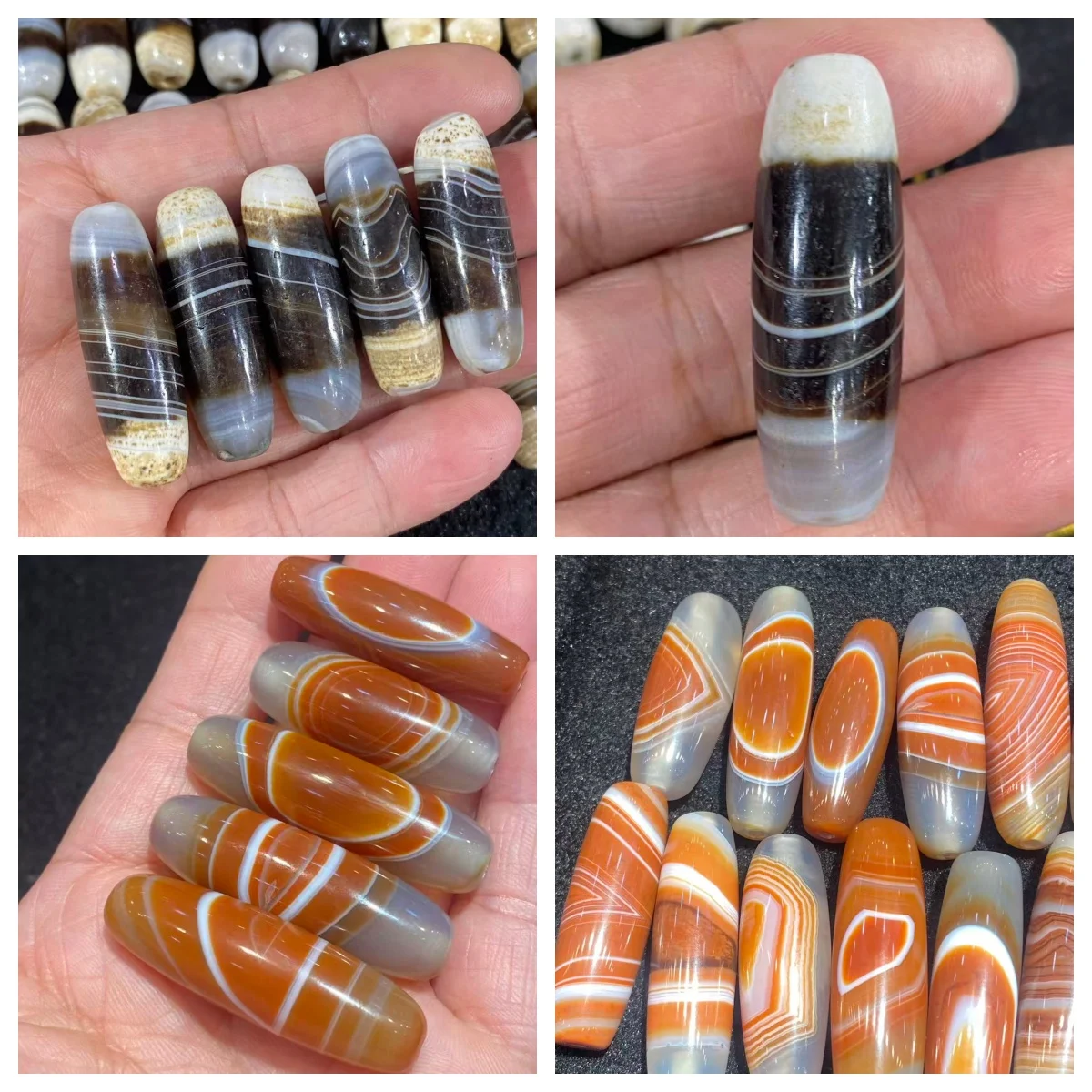 

1pcs/lot 30-40mm Natural Twisted Agate Dzi Bead with Weathered Patina Tibetan Loose Beads for Bracelet and Necklace