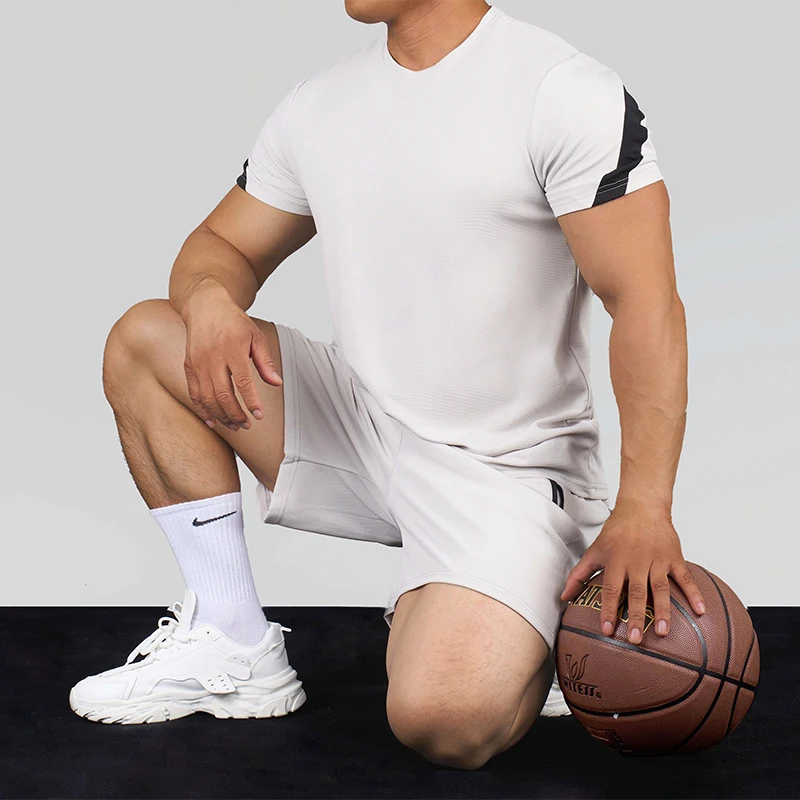 Spring New 2pcs Fitness Quick Dry Tracksuit Men Sport Gym Suit Training Jogging Shorts Set Man Basketball Running Gym Clothing