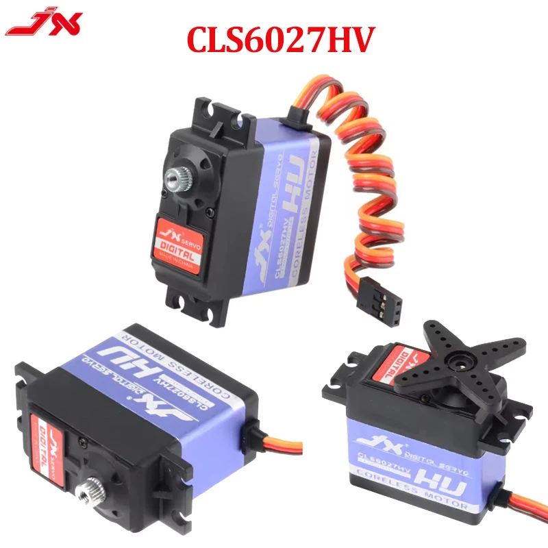 JX CLS6027HV Servomoteur numérique à couple élevé 60 kg -0.08s/60 ° Engrenages en titane IP68 pour camions RC robustes/bras robotiques industrielles