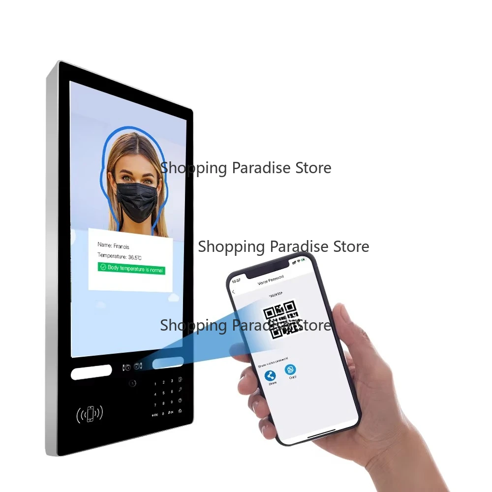 7 Inch Facial Recognition Door Access Control System Night Vision Video Inte-rcom Two-Way Audio 304 Stainless Steel IC/ID Card