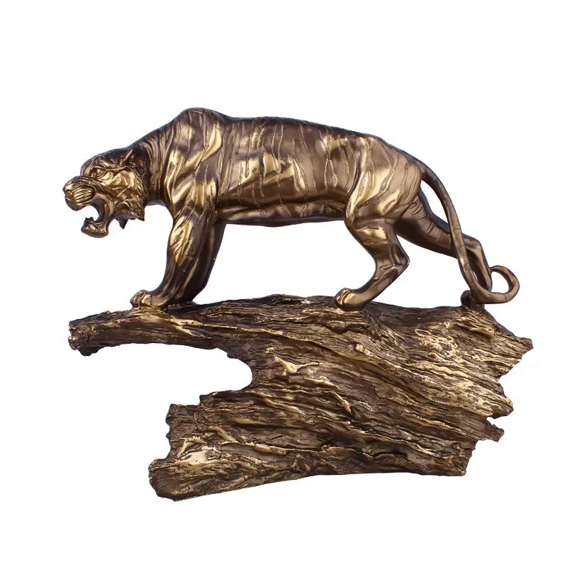 Creative Antique Copper Tiger Ornaments, Office Desk, Home Decoration, Resin Crafts, High File, Business Gifts, VIP