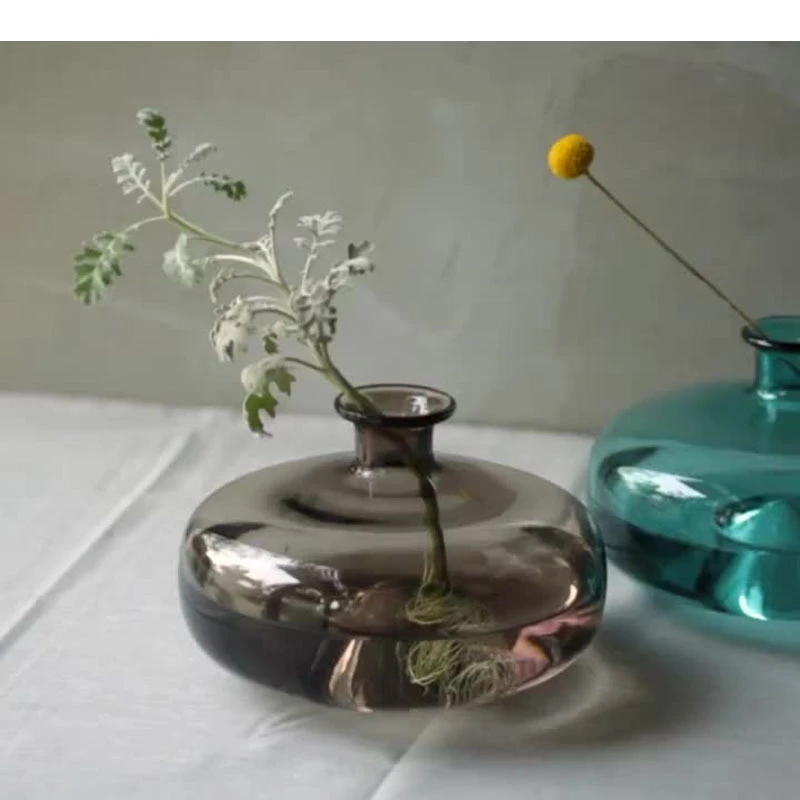 

Simple Hydroponics Glass Flowers Vase Transparent Oval Flower Pots Decorative Floral Vases Arrangement Home Modern Decor