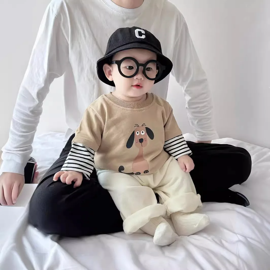 Spring Newborn Infant Baby Boys Cotton O-neck Long-sleeved T-shirt  Kids Cute Soft Animals Fashion Baby Clothing