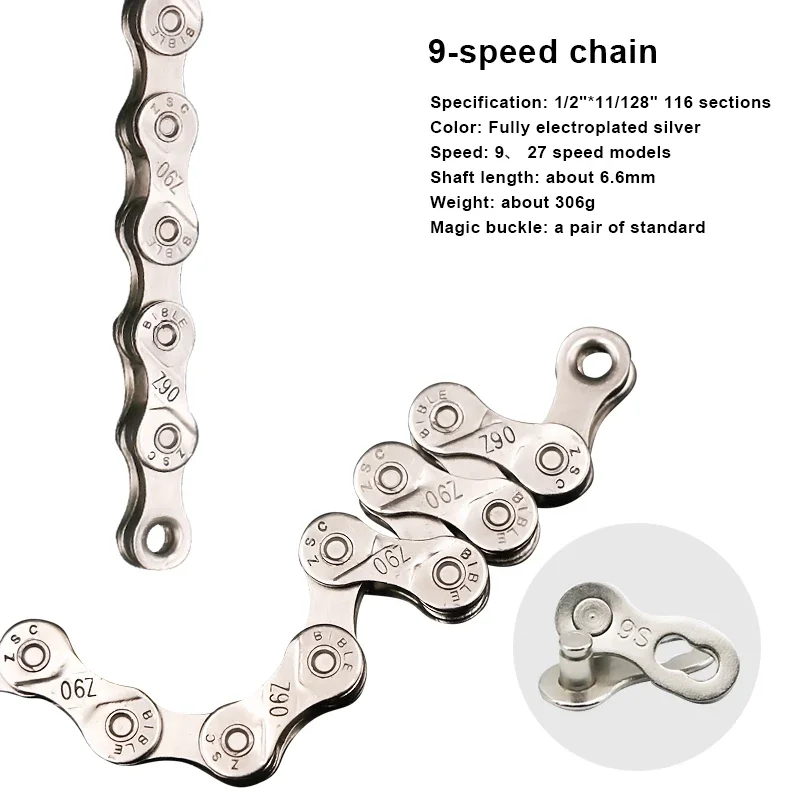 Road Mountain Bicycle Chain 6-12 Speed Road Mountain Bike Chain High Strength Road MTB Current 6/7/8/9/10/11/12V Bike Current