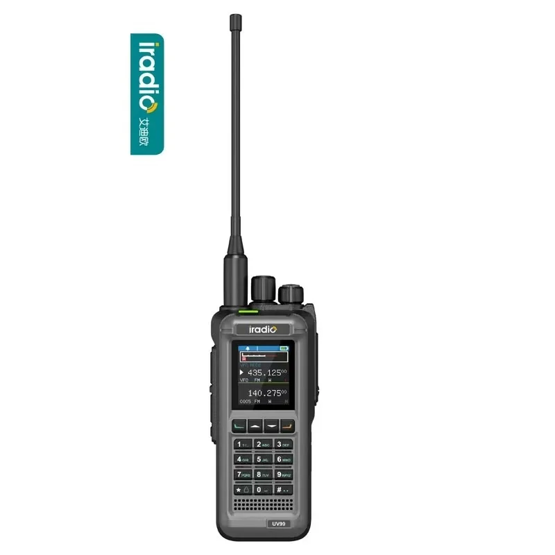 IRadio UV-99 Walkie Talkie multibanda de alta potencia 20W AM/FM Capacidad de 1024 canales NOAA Weather DTMF Copia inalámbrica Interfac tipo C