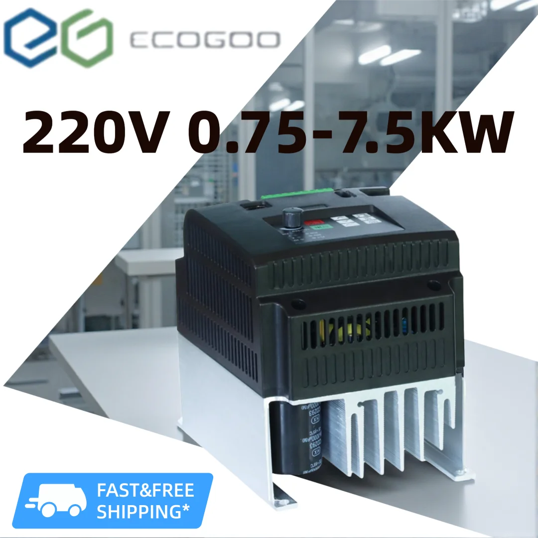 HOT! 0.75KW/1.5KW/2.2KW/4KW/5.5KW/7.5KW Single-phase Inverter Output 3-Phase VFD Frequency Converter Adjustable Speed 220V