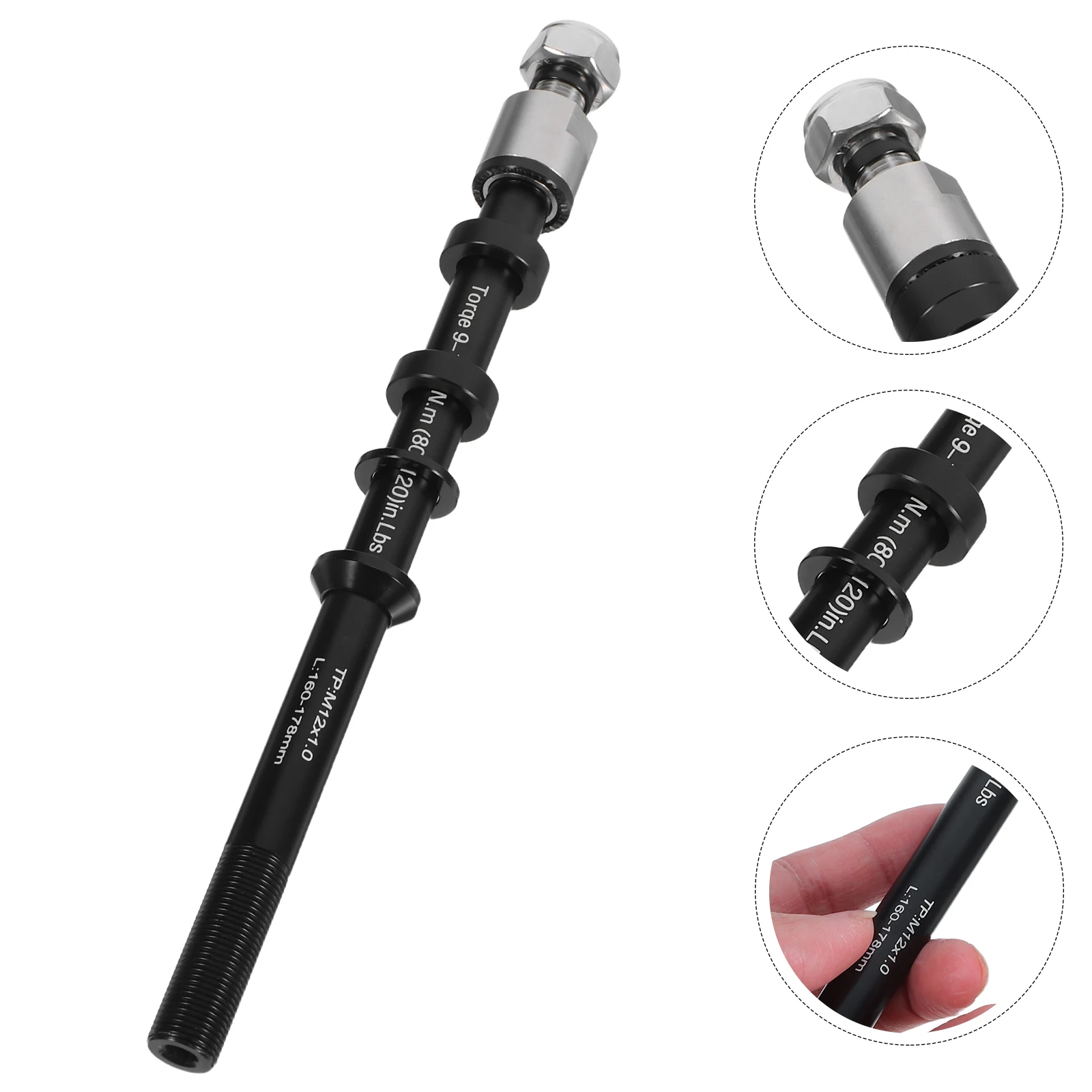 

1Set Road Mountain Bike Axle Skewer Set Black Hollow Shaft for Bike Trailer and Trainer Attachment Precision Engineered Quick