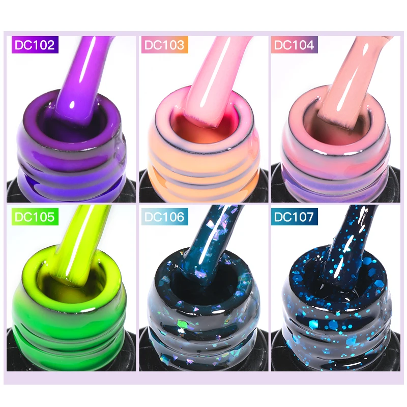 Mtssii Thermal Gel Nail Polish 7ml Semi Permanent Temperature Color Changing Glitter Thermo Soak Off UV Nail Art Gel Varnish