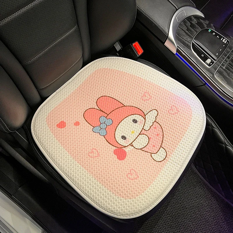 Sanrio-cojín Kawaii Kuromi para asiento de coche, a la moda, transpirable, exquisito, agradable para la piel, bonito