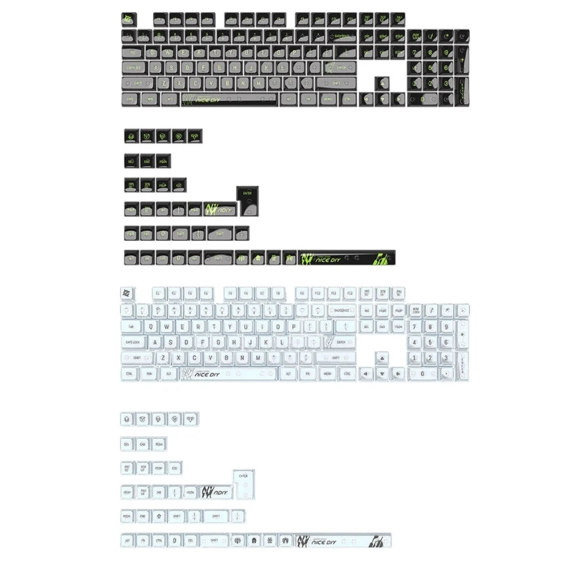 DN59 141Key Doorschijnende Keycap MDA Profiel Keycaps voor 61/68/75/84/87/98/104 Toetsenbord