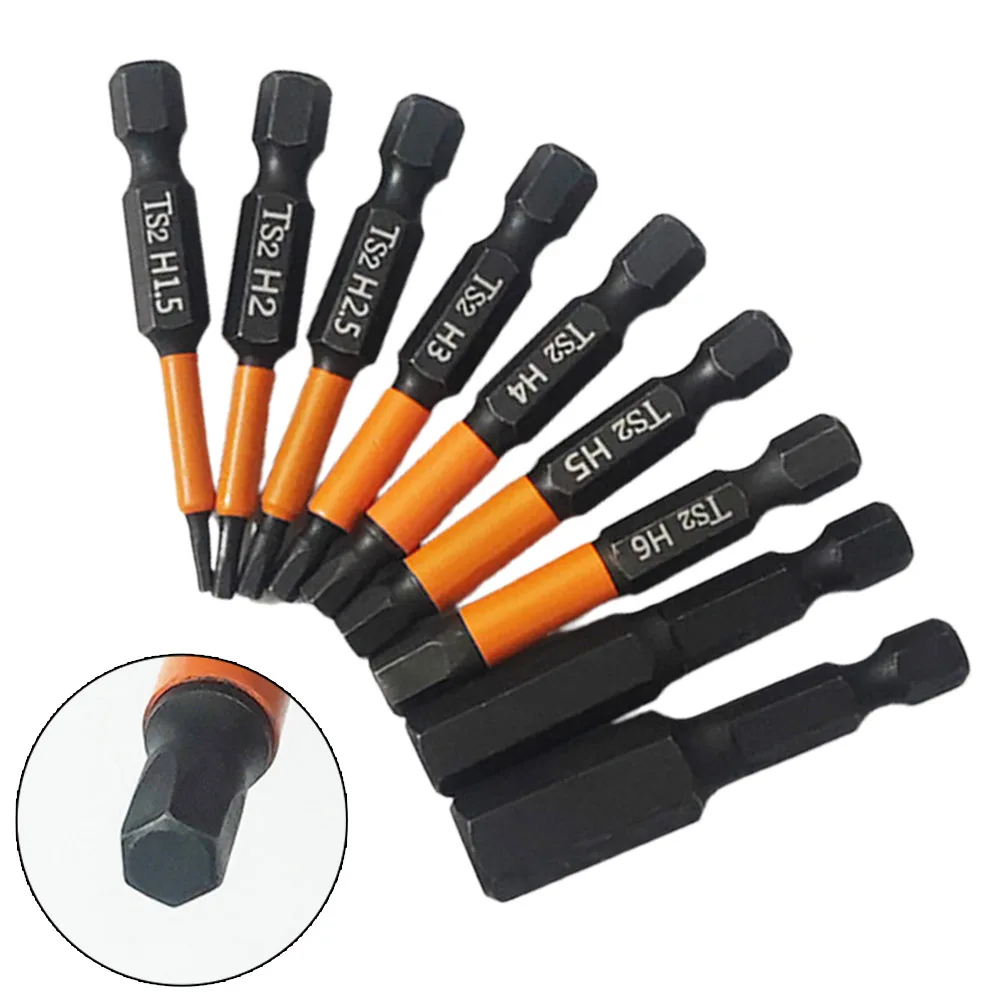 9pcs Hex Head Screwdriver Bit Quick Change Impact Driver Magnetic Screwdriver Drill Bits H1.5H2.0 H2.5 H3 H4 H5 H6 H8 H10