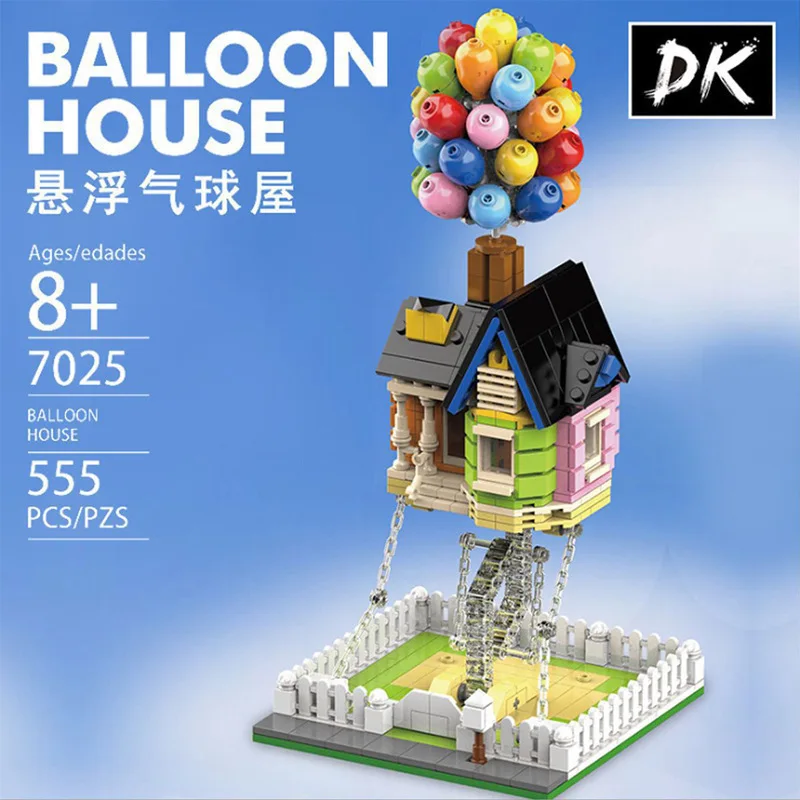 7025 555pcs Architektur fliegende Ballon haus Tensegrity Skulpturen modulare Bausteine dk7025 Hauss pielzeug