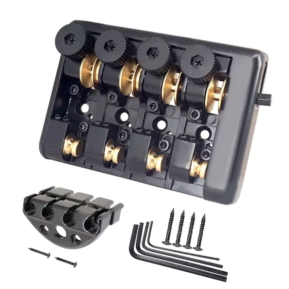 Upgrade Your Travel Bass Guitar with this Superior Quality Headless Brass Roller Saddle Bridge Unlocking its Full Potential