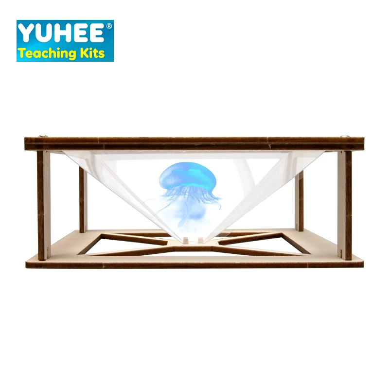 

DIY 3D Hologram Projector Wooden Kit | STEM Educational Toy for Kids 7+, Science Experiment Holographic Pyramid