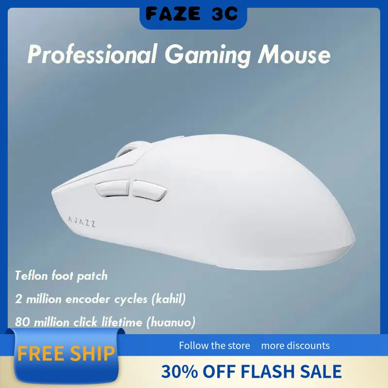 Ajazz Aj139 Pro 2.4G Wireless Mouse PMW 3395 Rechargeable Dual-Mode Gaming Chip 26000dpi FPS Light Gaming Mouse Accessories Gift