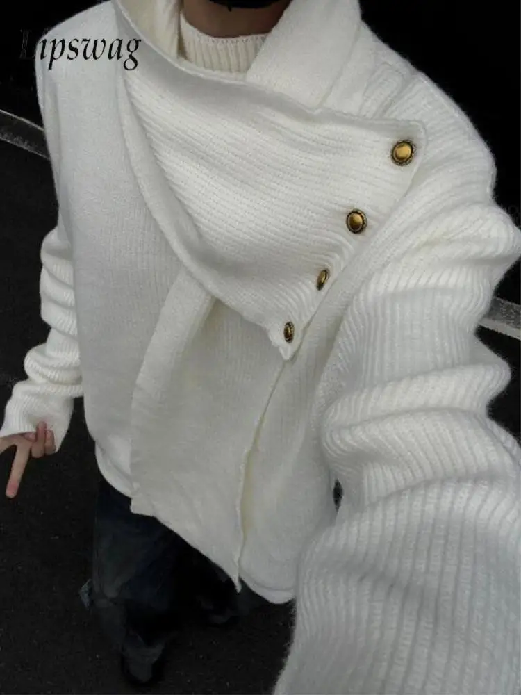 

Винтажные свитера с высоким воротником нестандартной формы, мужские осенне-зимние уличные модные однотонные вязаные пуловеры, мужские стильные тонкие джемперы