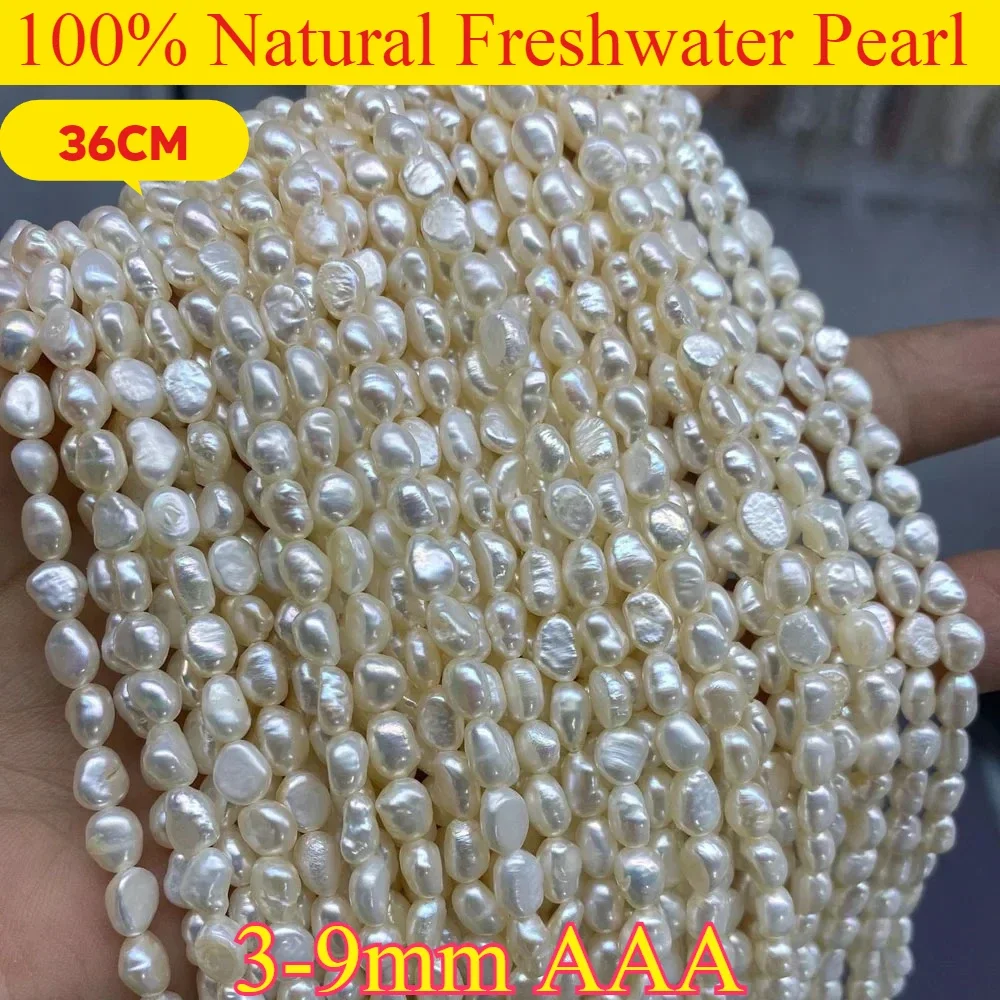 

AAA 3-9mm Polished Natural Freshwater Pearl Baroque Irregular Punch Bead Jewelry Making DIY Women Necklace Bracelet Accessories