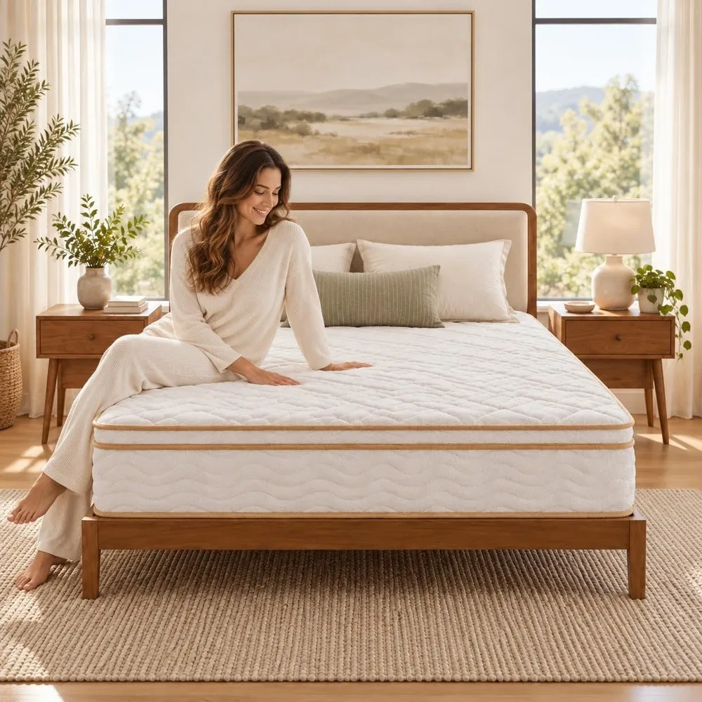 12 Inch Full Size Mattress in a Box Hybrid Spring Medium Firm Memory Foam