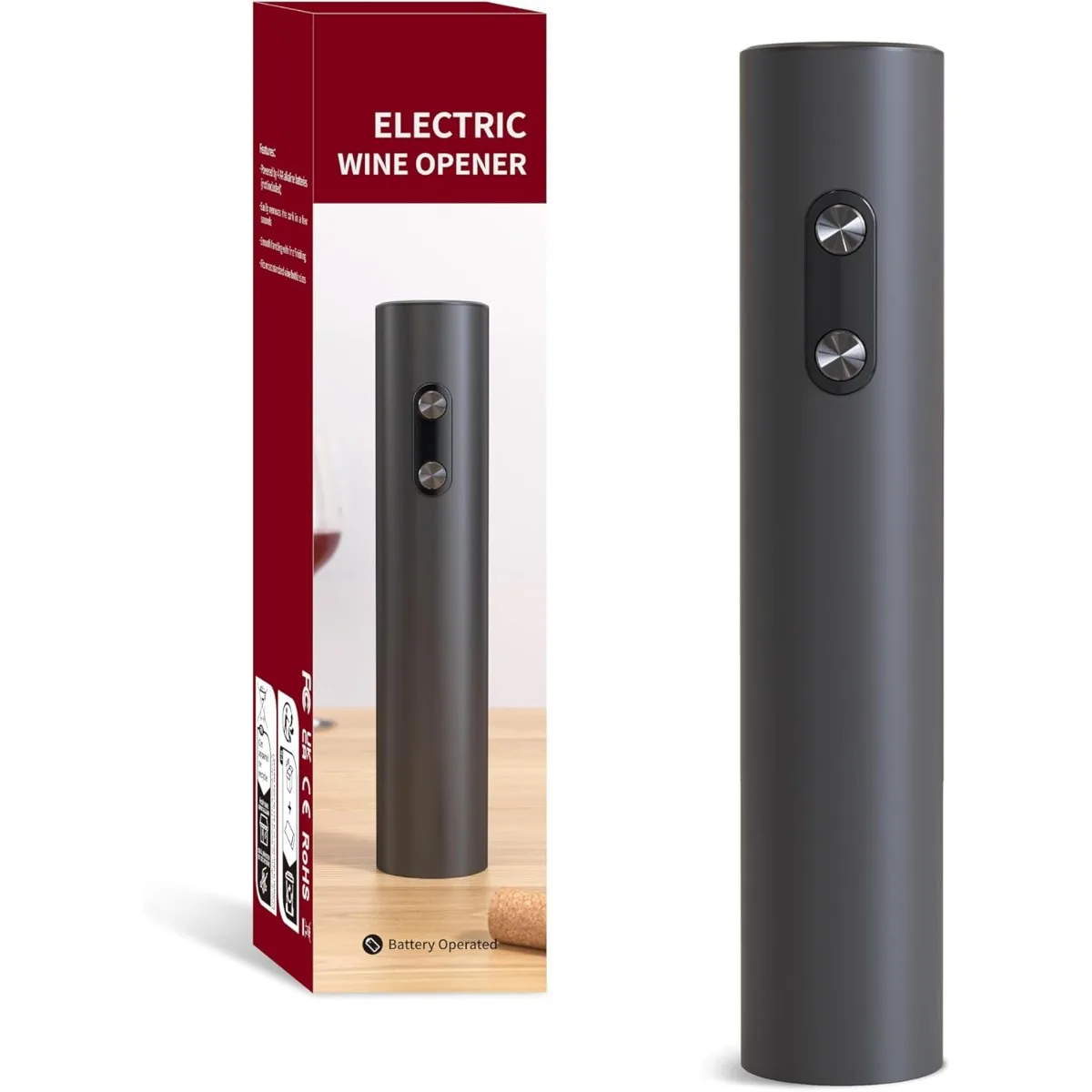 Electric Wine Opener Automatic Corkscrew with Foil Cutter One-Button Operation for Effortless Cork Removal  Perfect Wine Gift