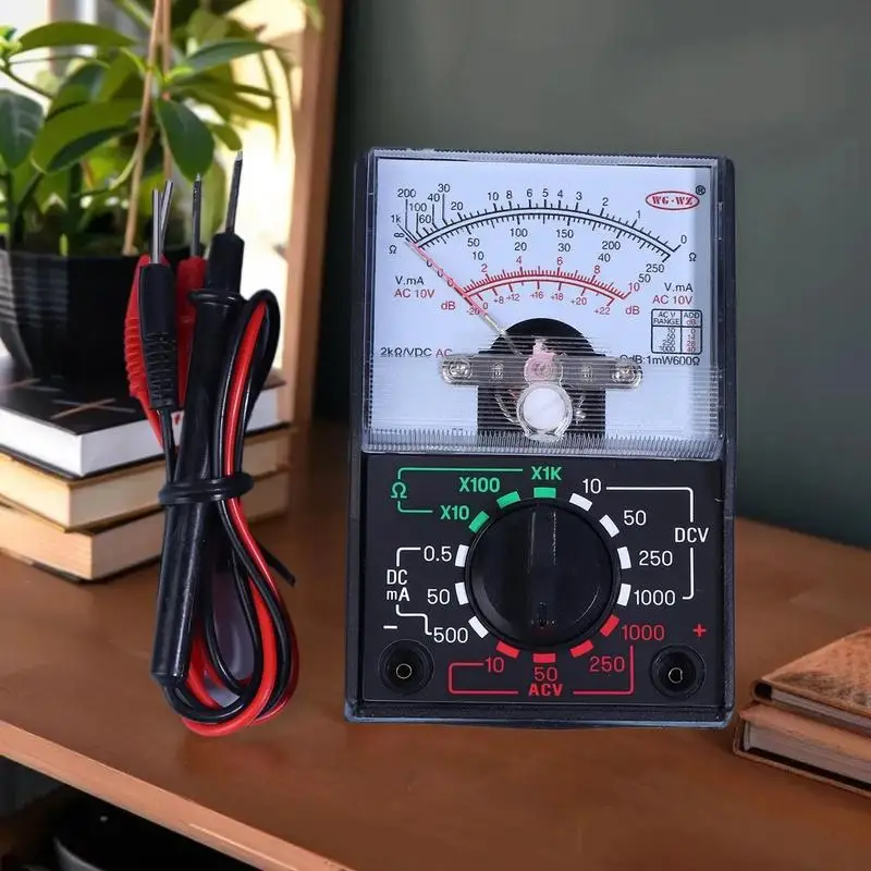 Mini multímetro analógico portátil - testador de tensão portátil para experiências científicas de estudantes escolares