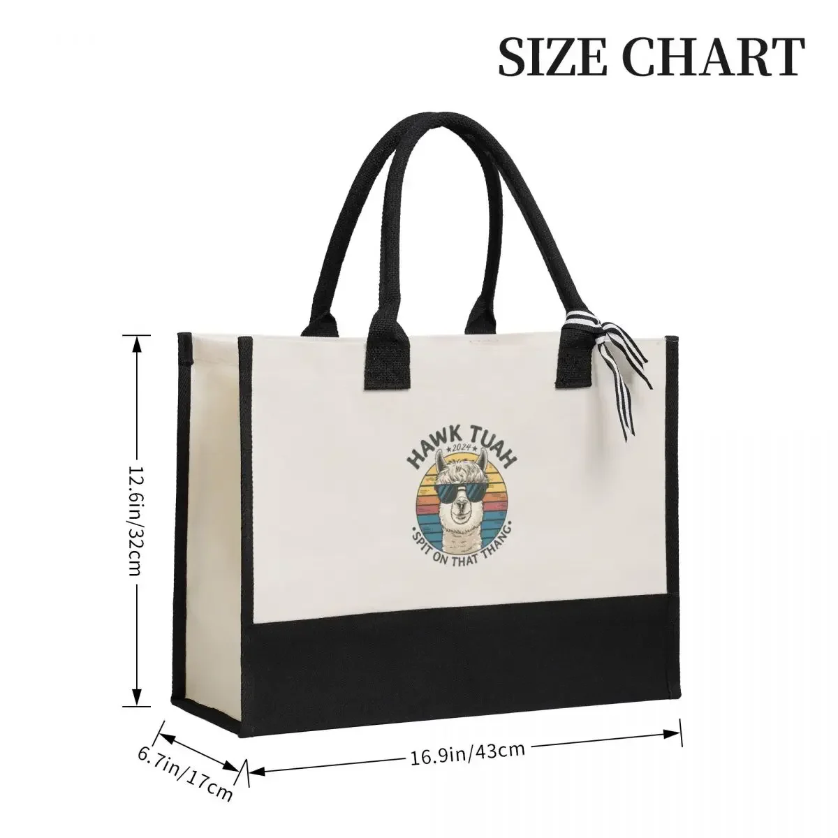 Canvas Gift Shopping Bag Hawk Tuah 2024 Classic Canvas Large Capacity Bag Customizable Quality Gifts