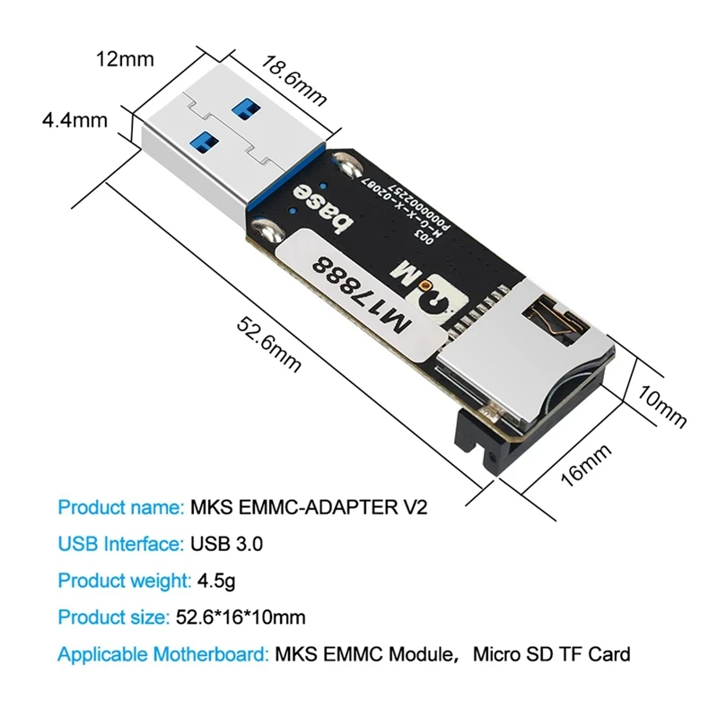 ل MKS EMMC-ADAPTER V2 USB 3.0 قارئ بطاقات ل MKS EMMC وحدة مايكرو SD TF بطاقة MKS Pi MKS SKIPR إكسسوارات قطع غيار