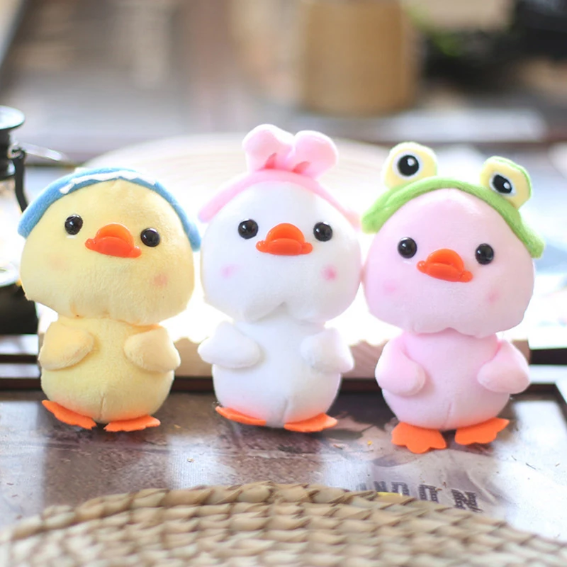 Super Cute Duck Stuffed Plush Doll Toys Cartoon Animal Key Chain Pendant Kawaii Animal Doll Toys Children Kids Birthday Gifts