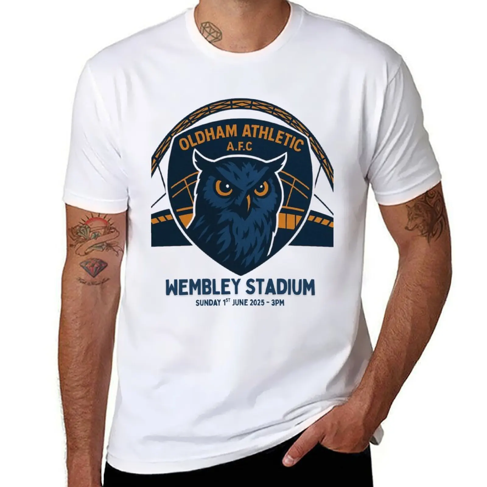 

Oldham athletic FC OAFC Wembley stadium playoffs 2025 T-Shirt man t shirts graphic man t shirt summer T-Shirt
