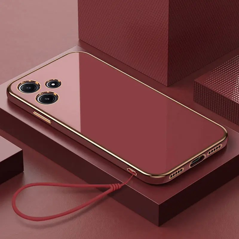 For Realme C53 Case Realme N53 C51 Realme Note50 Case Straight frame Square Plating Silicone Back Soft rubber cover