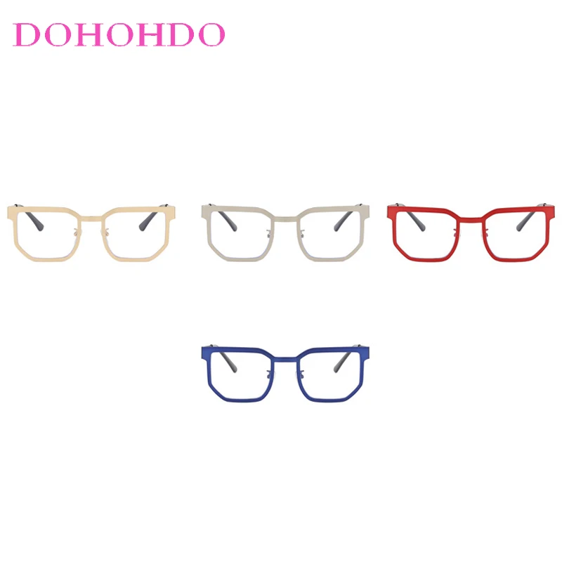 Trendy Punk Square Irregular Anti-Blue Light Glasses Men Women Fashion Luxury Designer Computer Games Optical Eyeglasses Очки