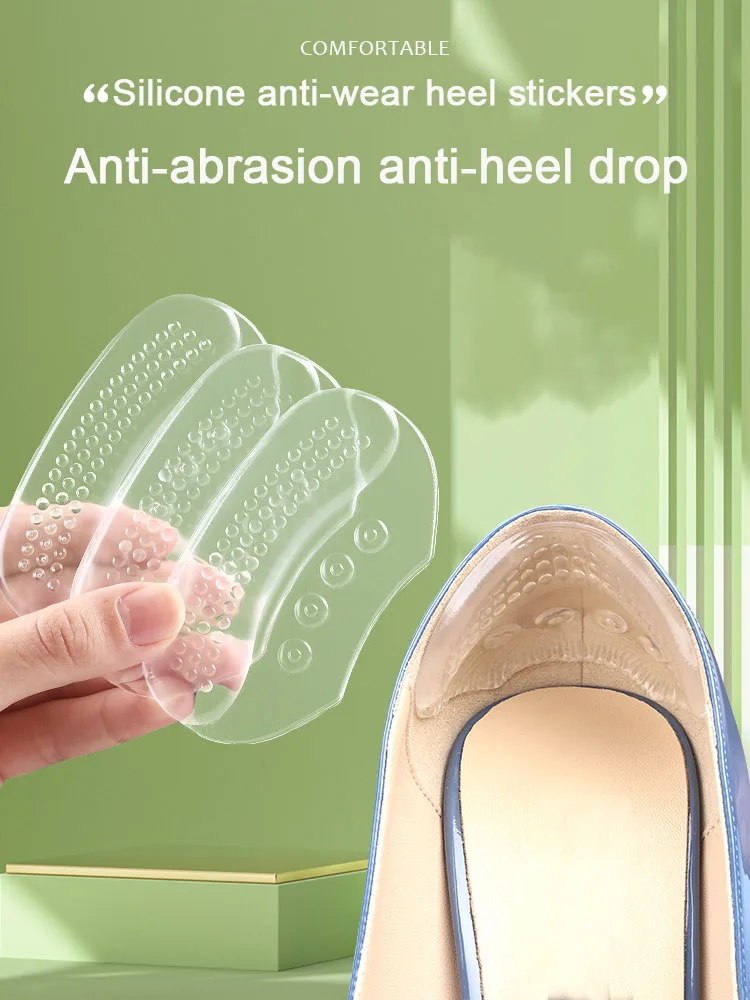 Silikon-Gel-Fersenaufkleber, High Heels-Schutz, Turnschuhe, Einsätze, Fersenbecher, rutschfest, Größe anpassen, Schuhpolster für Anti-Verschleiß-Fußpolster