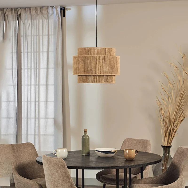 modern handmade rattan led wabi sabi luzes pingente nordic living sala de jantar lustre quarto pendurado luminaria 01