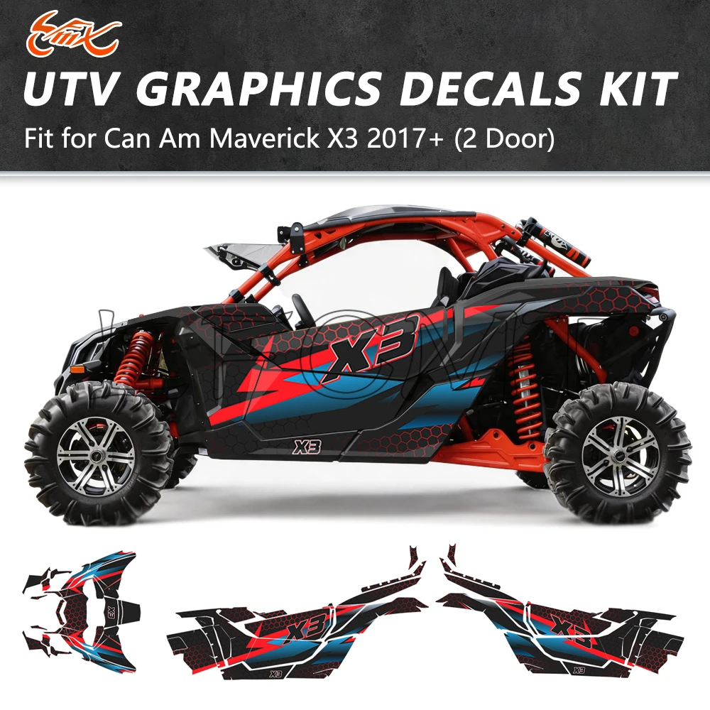 UTV Decoration Graphics Kits Fit For CAN-AM Can Am Maverick X3 2017+ 2 Door Thickened 29/31/35Mil Body Fairing Protector Sticker