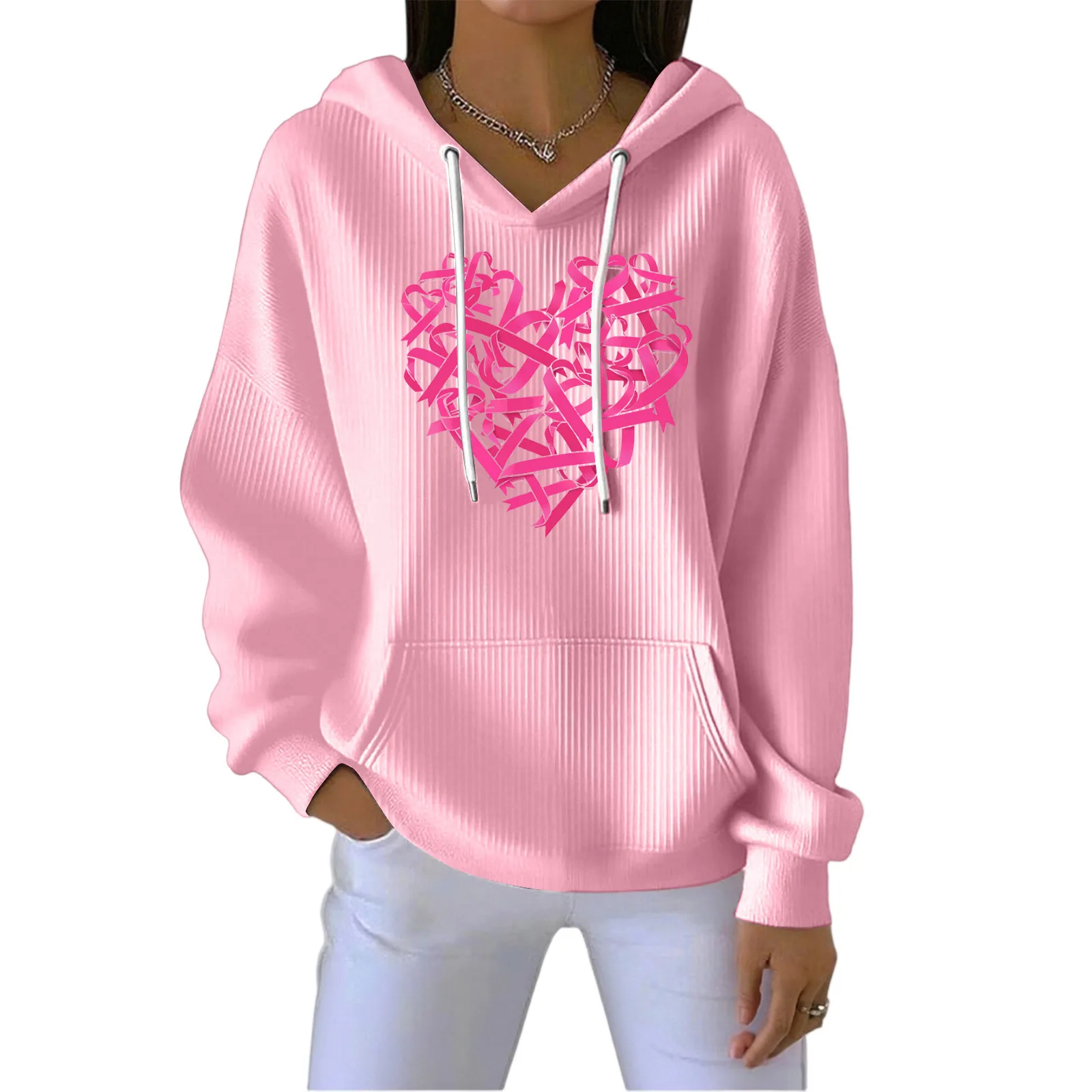 Damska moda Casualangel Bluza z nadrukiem, sportowa bluza z długim rękawem, zimowe ubrania, damskie topy, damskie bluzy z kapturem, hit sezonu