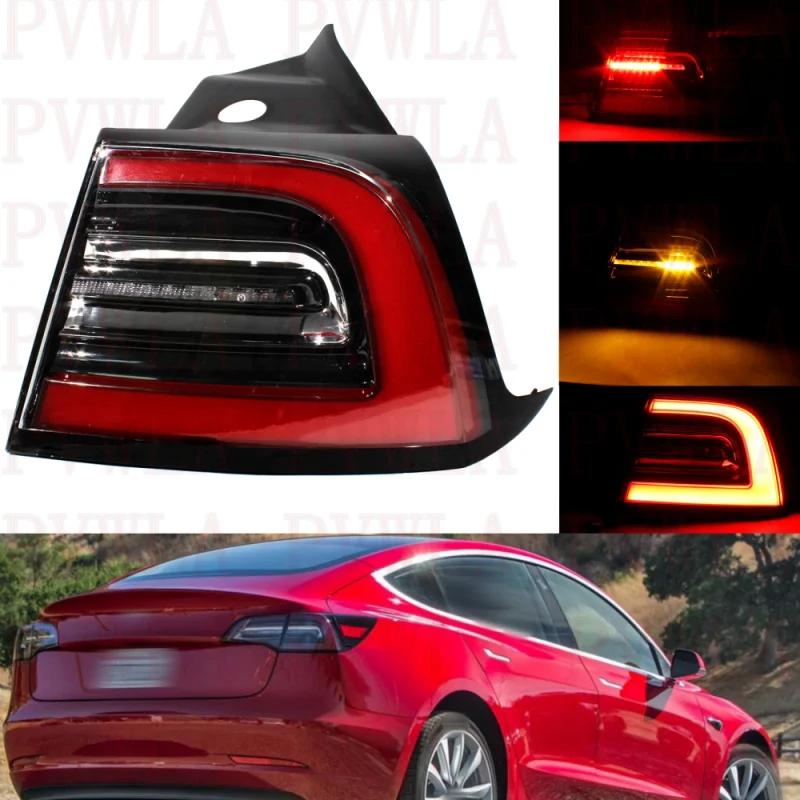 

Right Outer Side Tail Light Rear Lamp With LED Bulbs 1077398-00-F For Tesla Model 3 2017 2018 2019