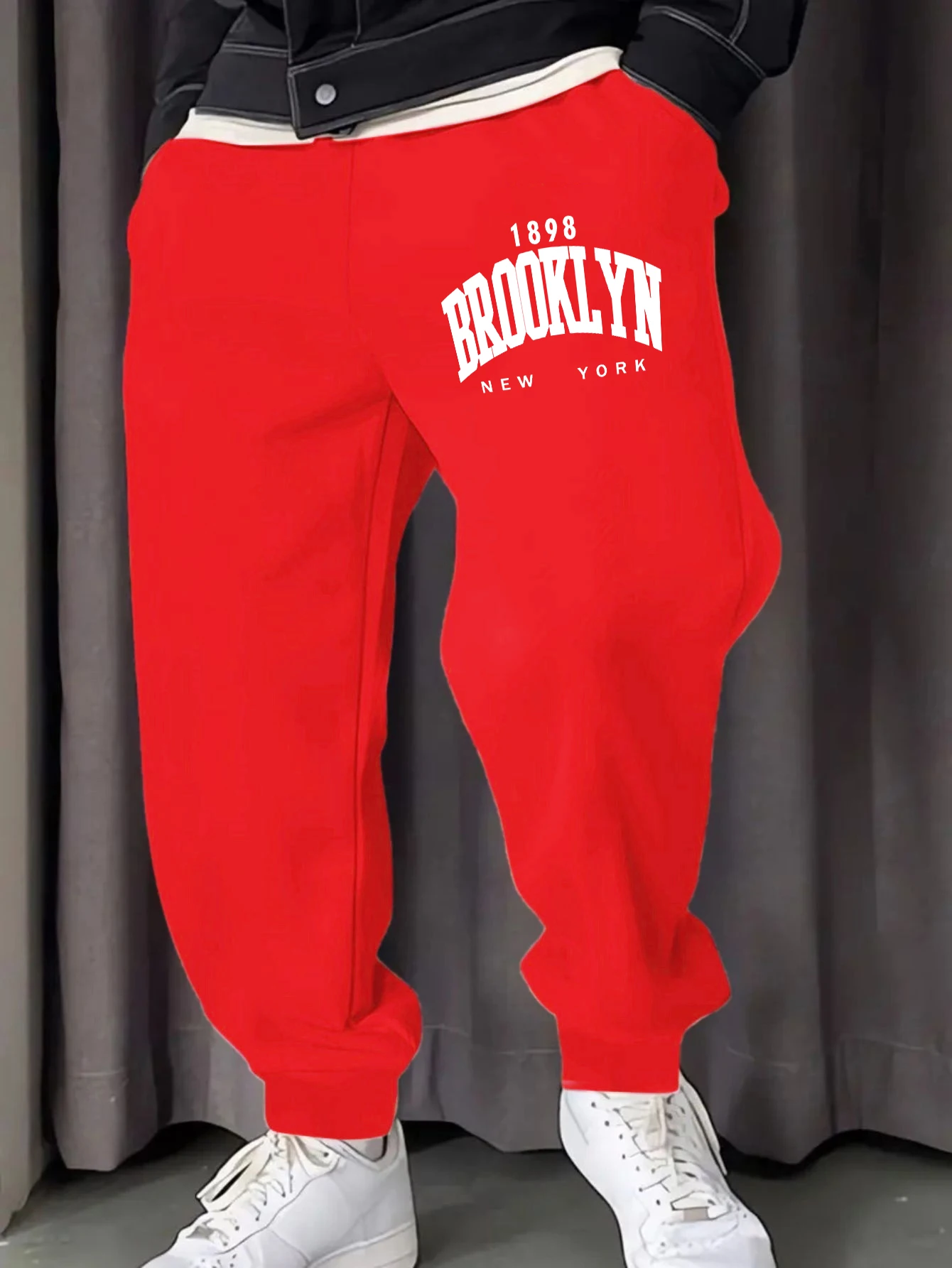 Brooklyn New York City 1898 Stampa Pantaloni sportivi Casual Sport Pantaloni da jogging Tasca versatile Pantaloni lunghi in pile Autunno Uomo Abbigliamento
