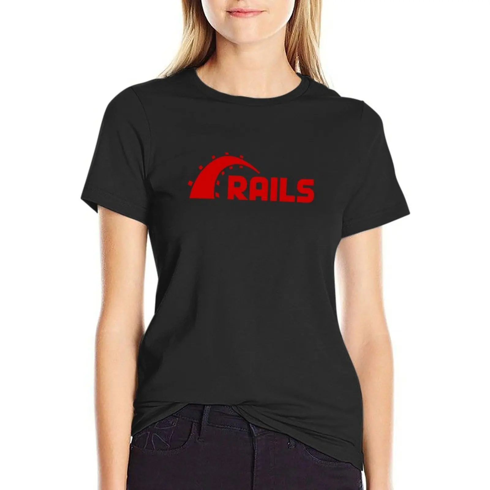 

Ruby on Rails Essential T-Shirt aesthetic clothes tops summer top summer tops Women's cotton t-shirt