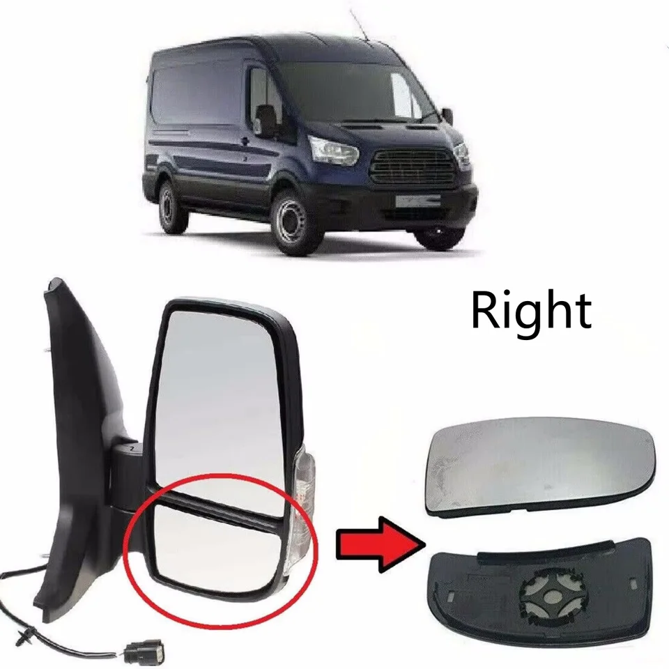 Tapa De Espejo Retrovisor Derecha Para Ford Transit MK8 2014+ | Color Negro, Montaje A Clip