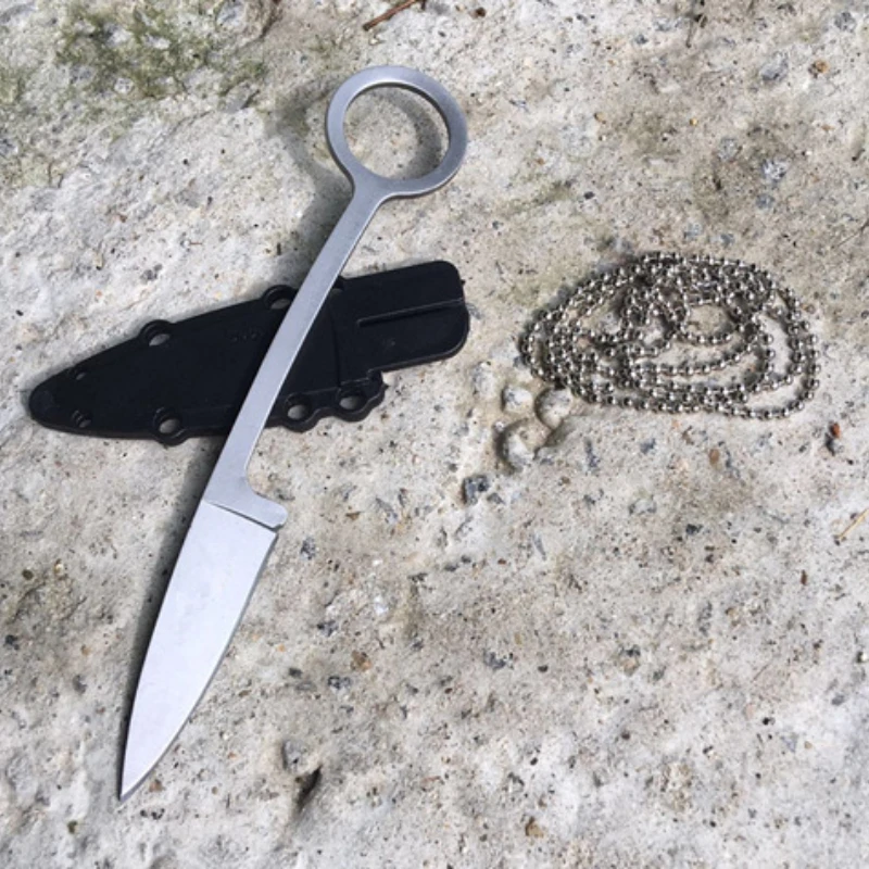 2026 Neue Outdoor-Camping-Halskette mit scharfem Feld, EDC, kleines gerades Messer, Taschenmesser