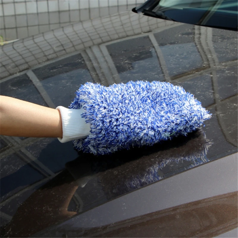 

Car Wash Mitt No-Scratch Absorbent Long Plush Microfiber Car Washing Glove Wet And Dry Use Car Cleaning Clean Glove