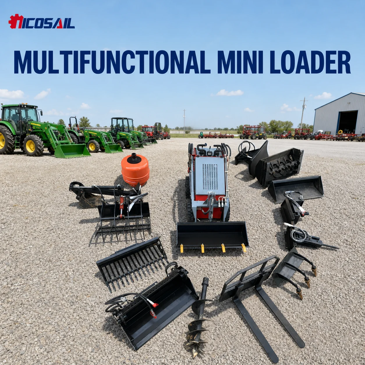 Mini Tracked Skid Steer Loader Compact Track Loader with Attachments for Construction Farm Landscaping