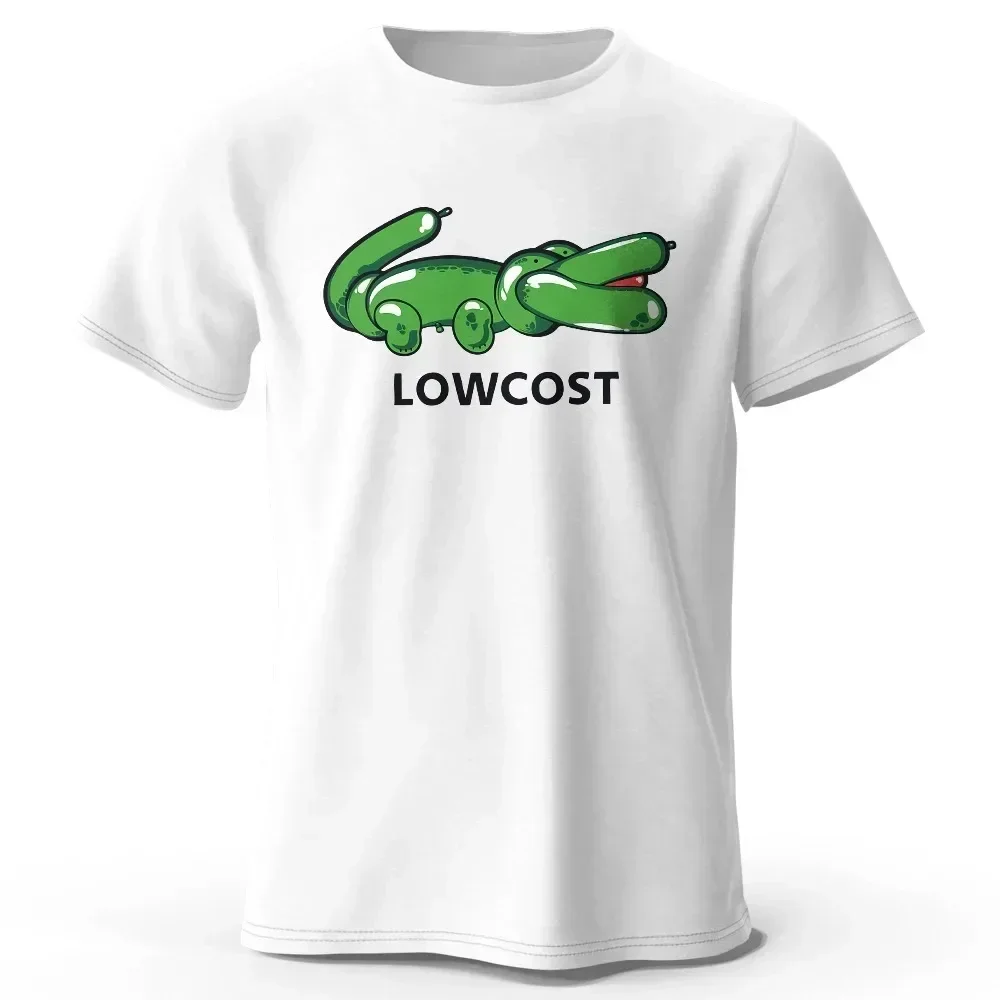 Green Crocodile Print T-Shirt Lowcost Crocodile Funny Graphic Men's Short Sleeve Oversized Tee Shirt Men Woman Clothing Summer