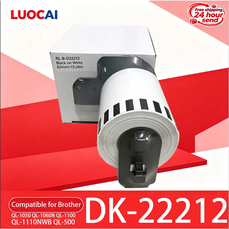 1/3/5 ROLL DK-22212 RL-B-D22212 Thermal Paper Compatible For Brother R QL-1050 QL-1060N QL-1100 QL-1110NWB QL-500 500A 560 570VM