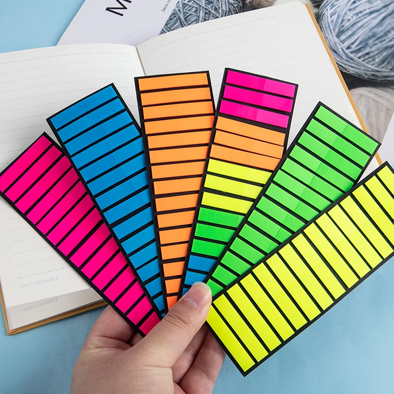 200/300 Stuks Kleurstickers Transparante Fluorescerende Index Tabs Vlaggen Plakbriefpapier Kinderen Geschenken School Kantoorbenodigdheden