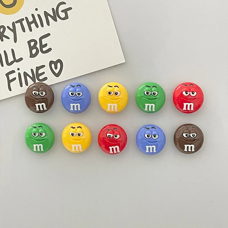 10Pcs Cute Magnets For Refrigerator Funny Letter M Bean Fridge Magnets DIY Fit Magnetic Whiteboard Decoration Child\'s Party Gift