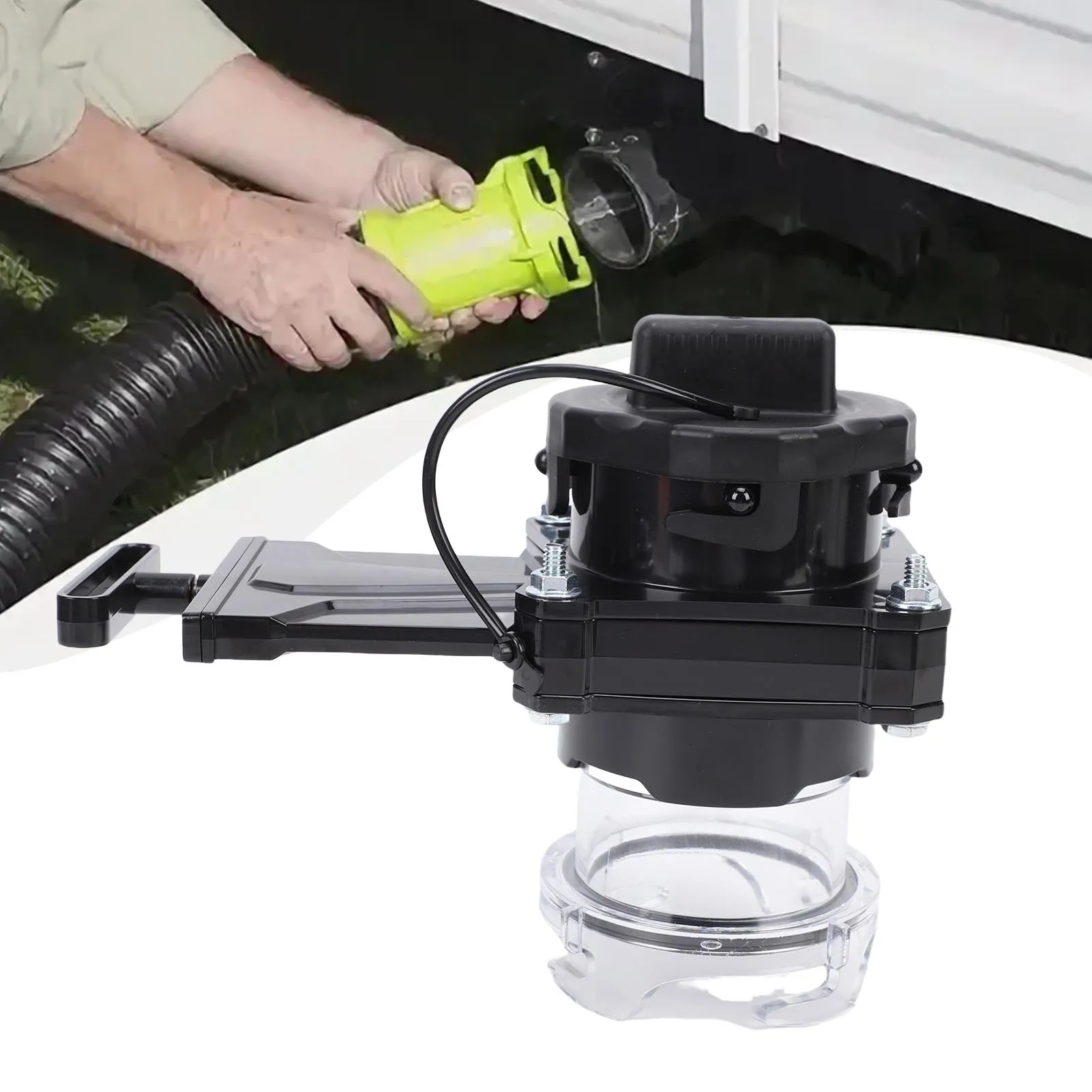 

RV Gate Valve RV Gate Valve with 3 Inch Clear Adapter Leakproof Odorproof Waste Valve Sewer Valve for RV Trailers RV Waste Valve