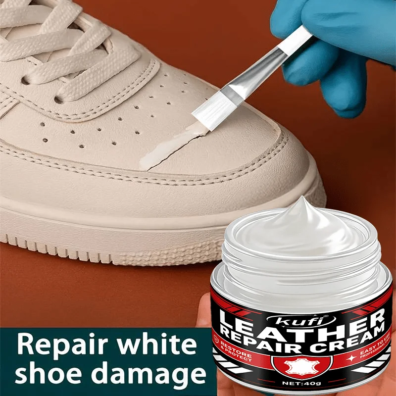 White Leather Repair Paste, fill scratches recolor waterproof care for shoes sofas leather goods