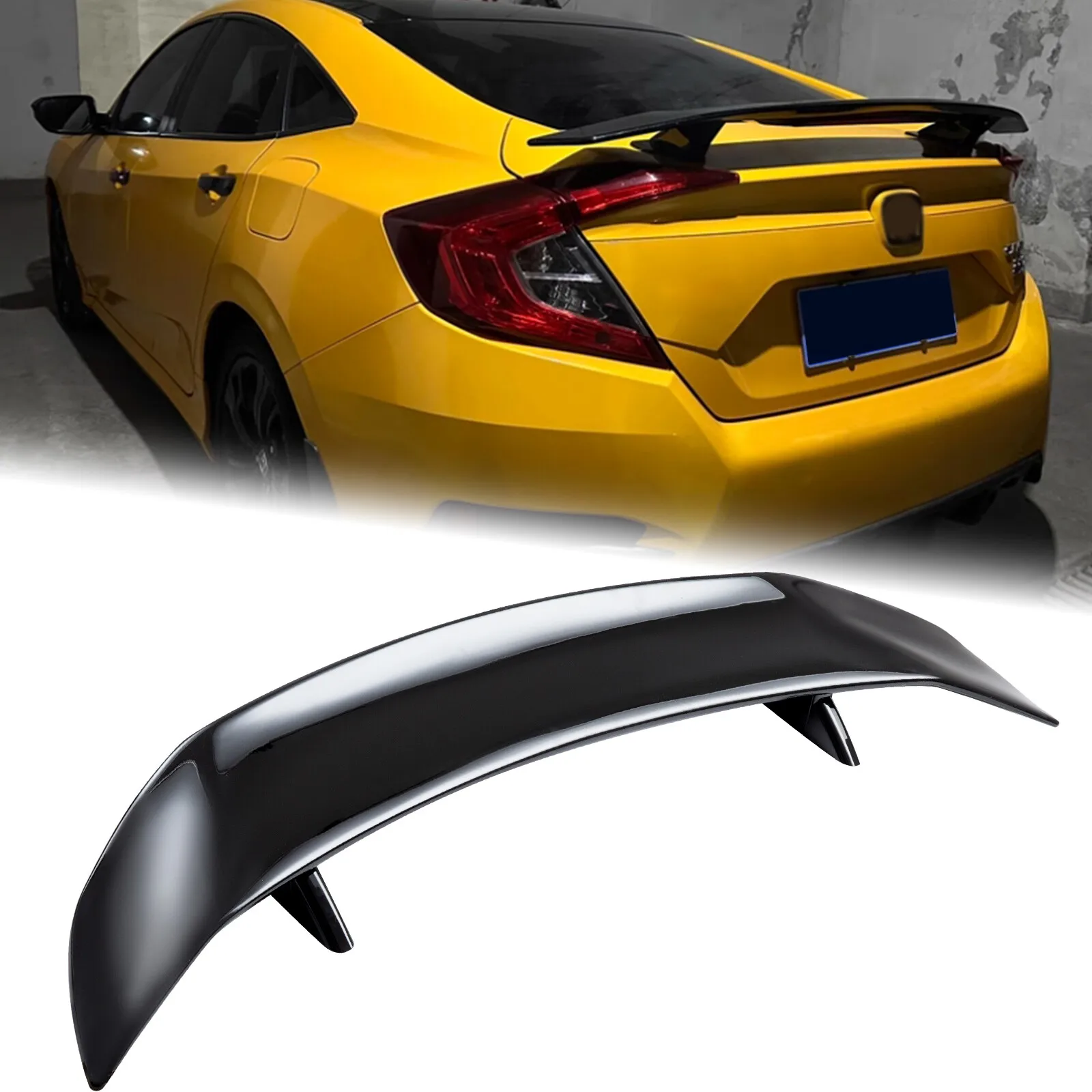 

For Honda Civic SI Coupe 46" Rear Trunk Spoiler Racing GT Wing Gloss Black