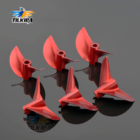 1pc 4.76mm 3/16'' CNC Red 2Blades Aluminium Propeller Left/Right D38/40/41/42/43/44/45/46/48/51/52mm for RC Shrimp Boat Cat Boat