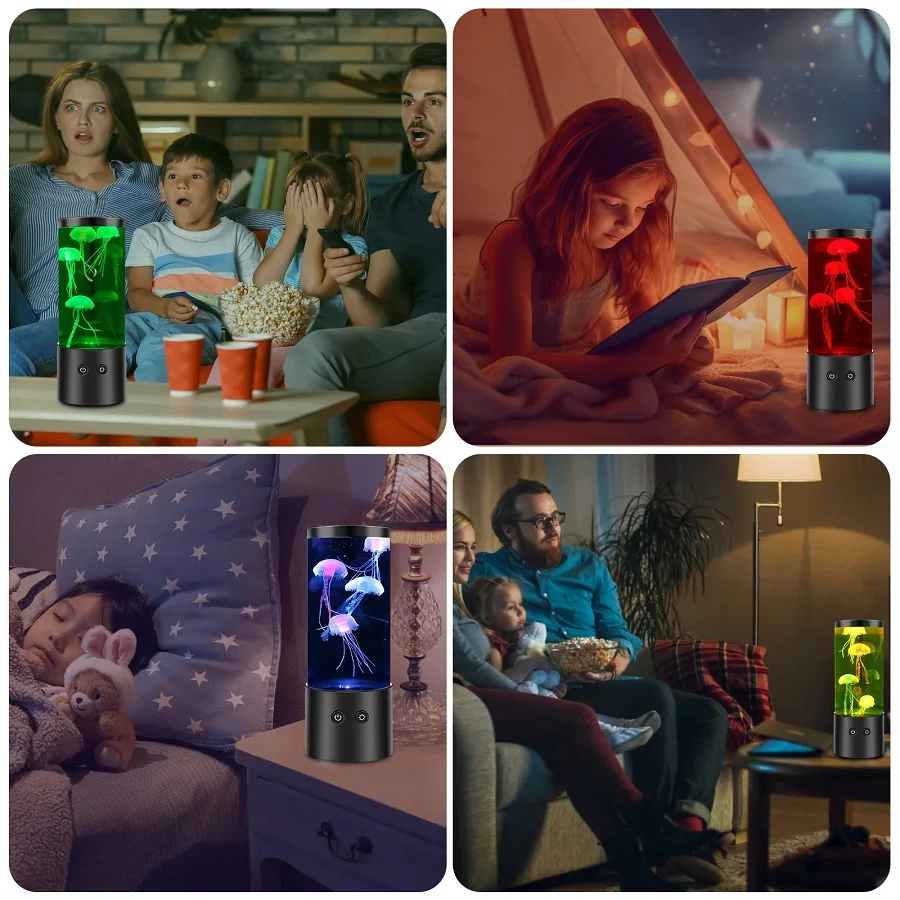 7 Colors Changing LED Jellyfish Lamp USB Battery Operated Jellyfish Night Light Fantasy Aquarium Lamps Bedroom Home Decoration